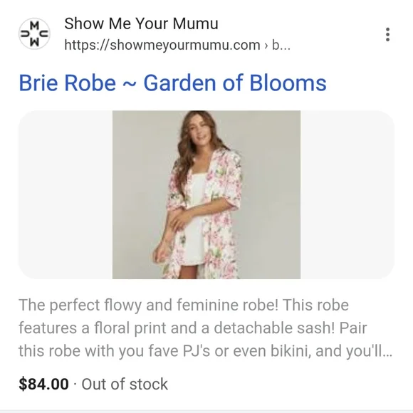 Show Me Your Mumu Garden of Blooms floral robe Like New O/S Brie Robe excellent - Picture 5 of 7